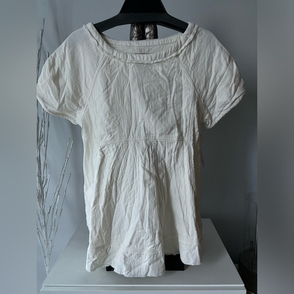 NWT💥Free People We The FreeWhite Short Sleeve white Tunic, XS oversized - Picture 3 of 8